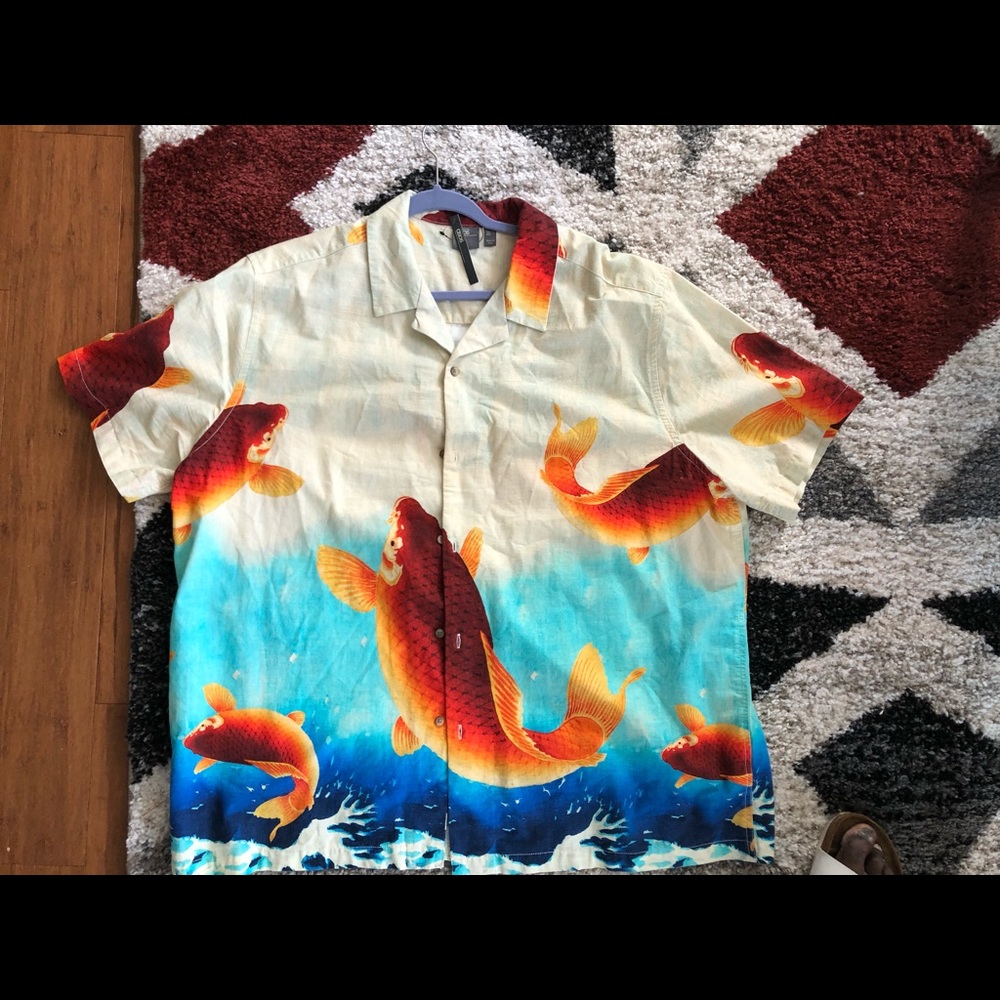 ASOS short sleeve graphic button up 3xl